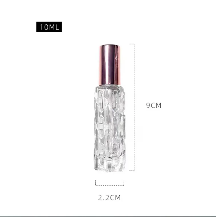 10ML Shining Sparkle  Spray Bottle Leakproof Liquid Perfume Water Storage Container Portable Glass Empty Bottle Organizer