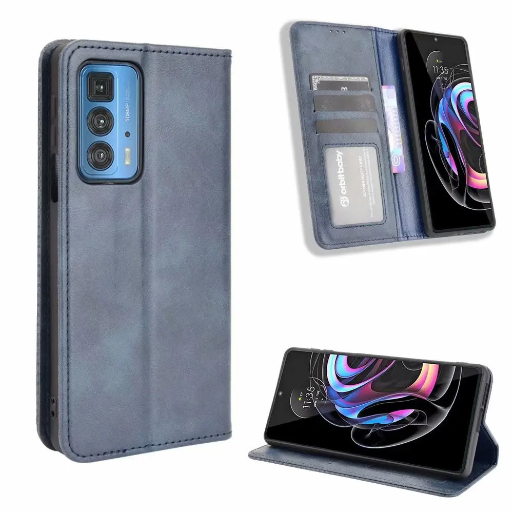 

Retro Flip Wallet Leather Case Cover For Motorola MOTO Edge 20 Pro/ Edge S Pro, As pictures