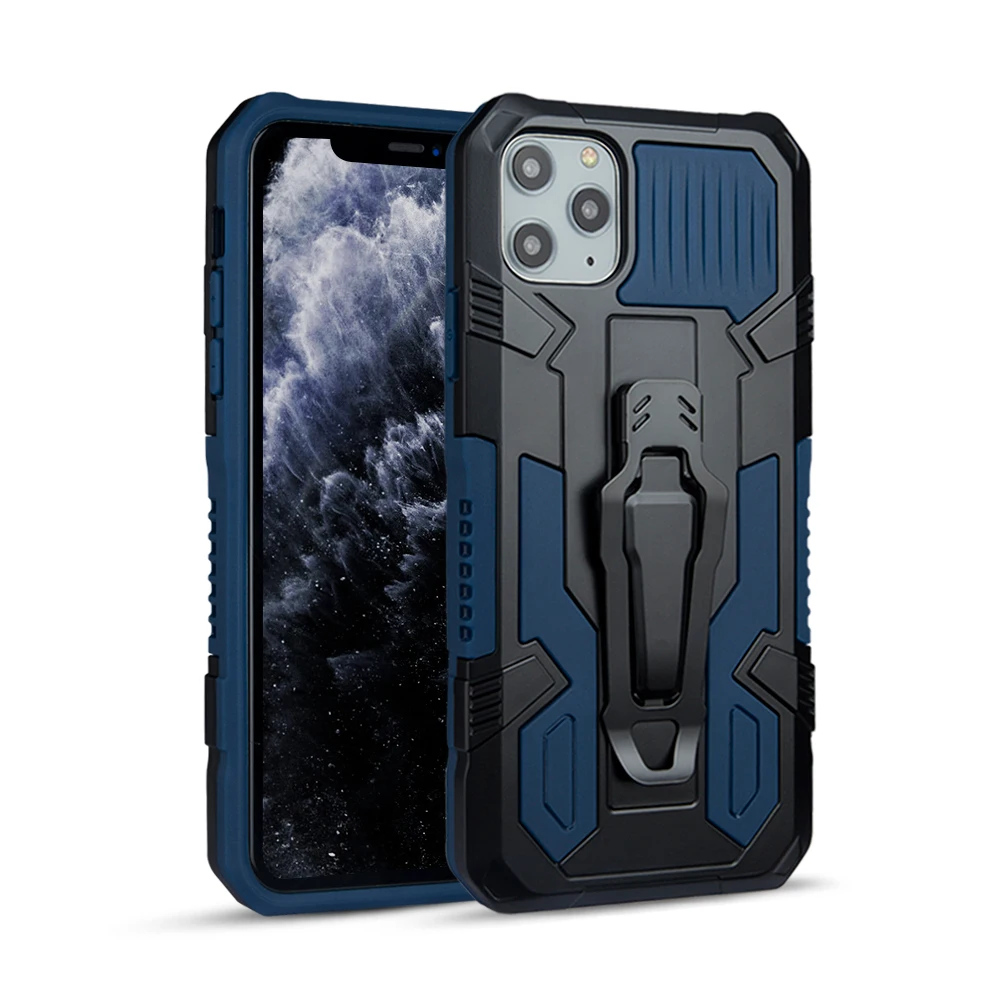 

360 Degree Military Hard Metal Phone accessories TPU PC Kickstand Hybrid case for iPhone 11 pro max