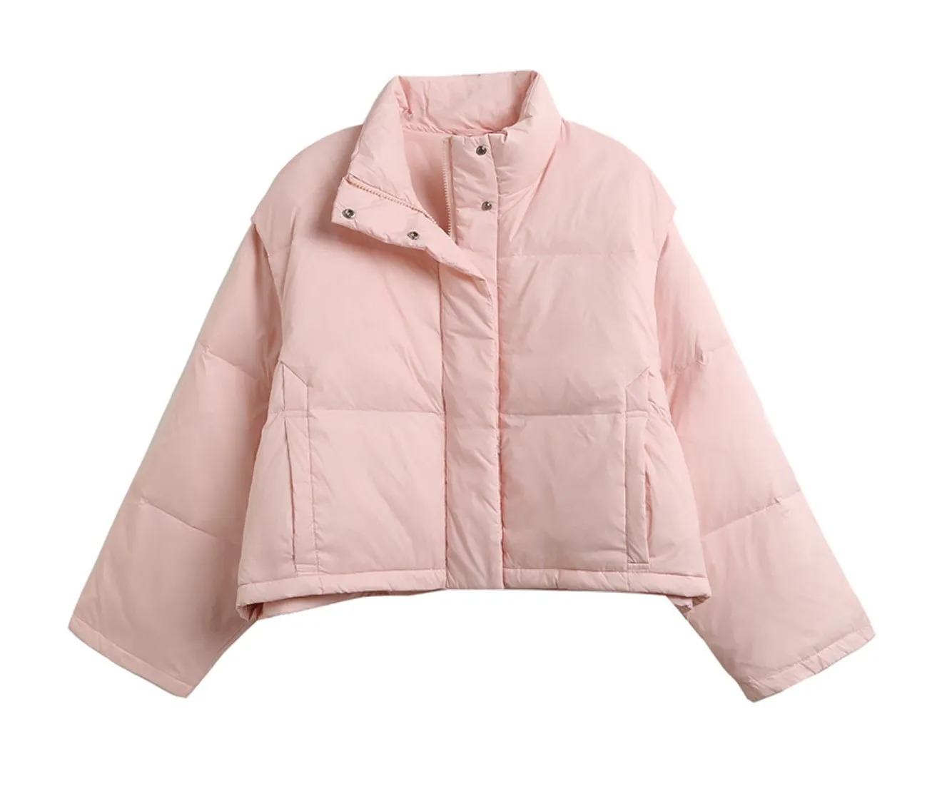 

Autumn and winter new down jacket design style two wear sleeve detachable short down jacket, As picture