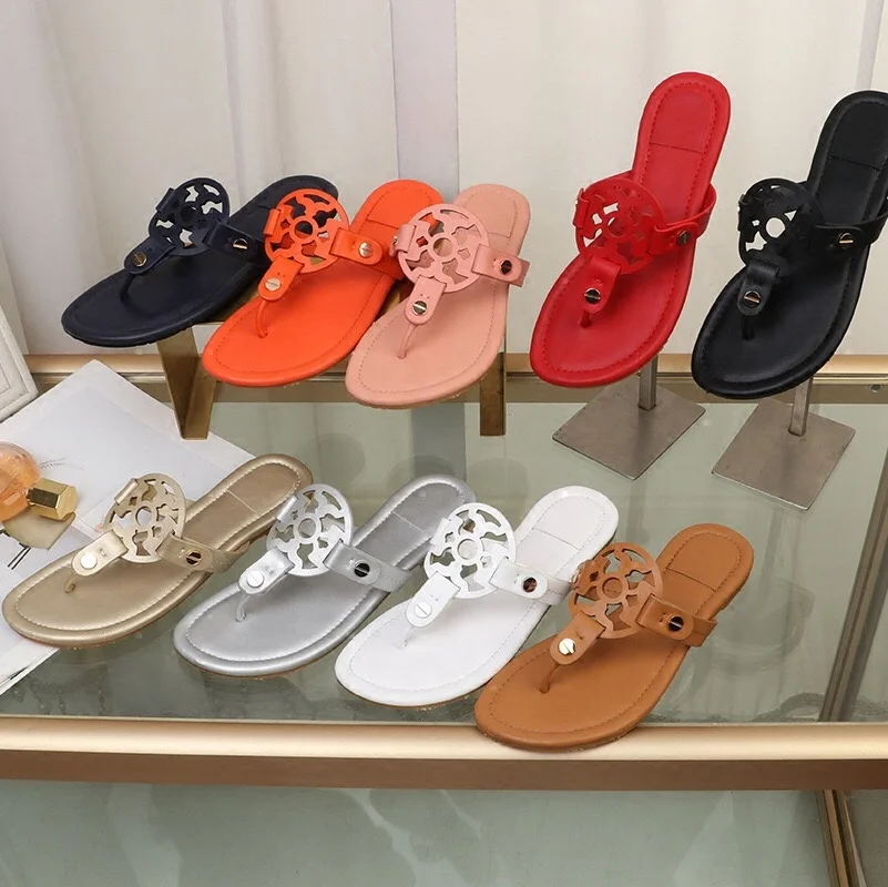 

2021 Europe & American summer new fashion hot sale solid color outdoor beach thong sandals slippers, Black, white, gold, brown