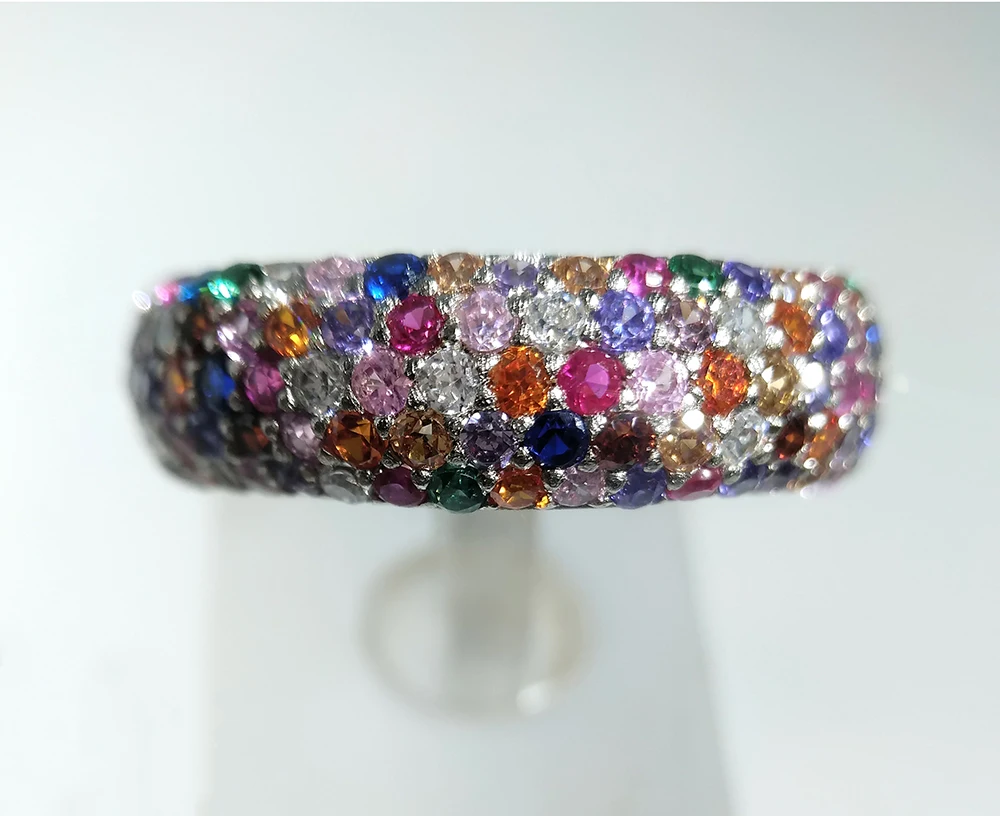 product-BEYALY-Beautiful Silver Multi Color Artificial Diamond Cock Ring-img