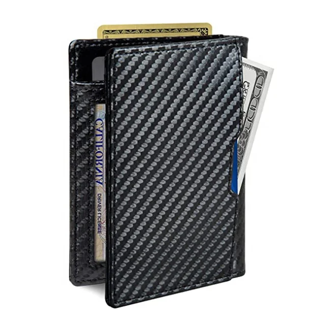 

Wholesale Carbon Fiber RFID Blocking Credit Card Holder Wallets For Men, Black