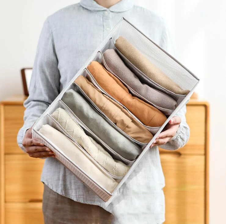 

Cloth Drawer Organizer Nylon Fabric Foldable Storage Box Closet Compartment Dividers Clothes Collapsible Organization