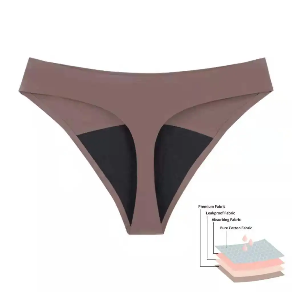 

Private label Menstrual Leak Proof Underwear 4 Layers Leakproof Panties Period Culotte Menstruelle, Black