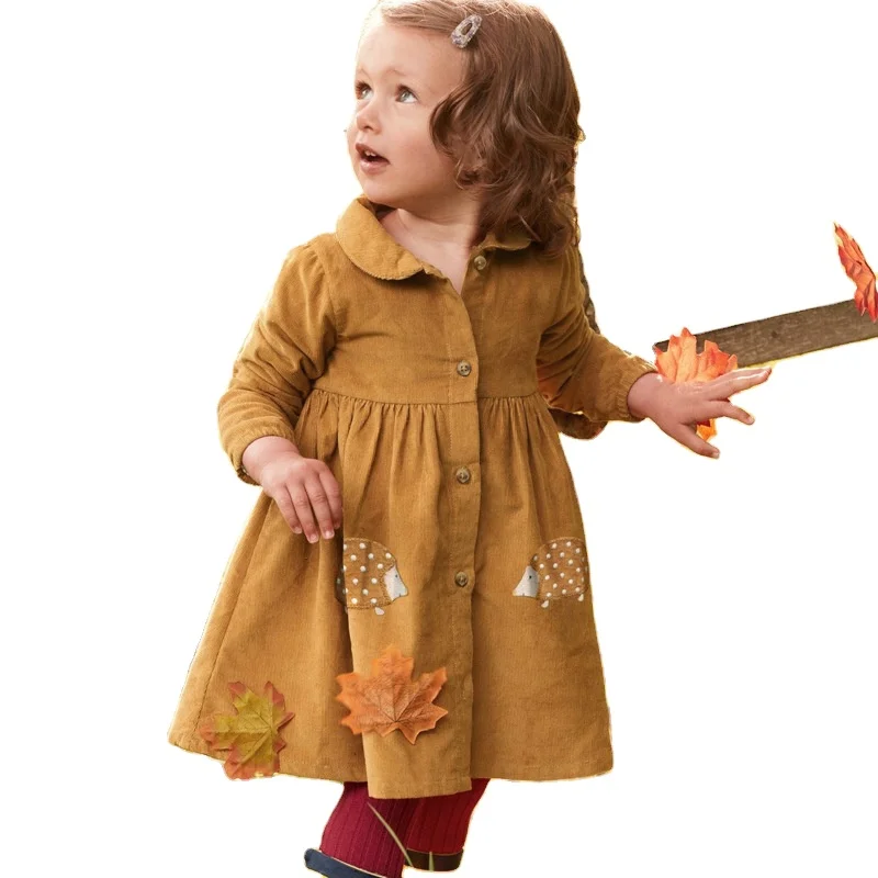 

European and American children's clothing autumn children's skirt pure cotton corduroy girl suspender dress