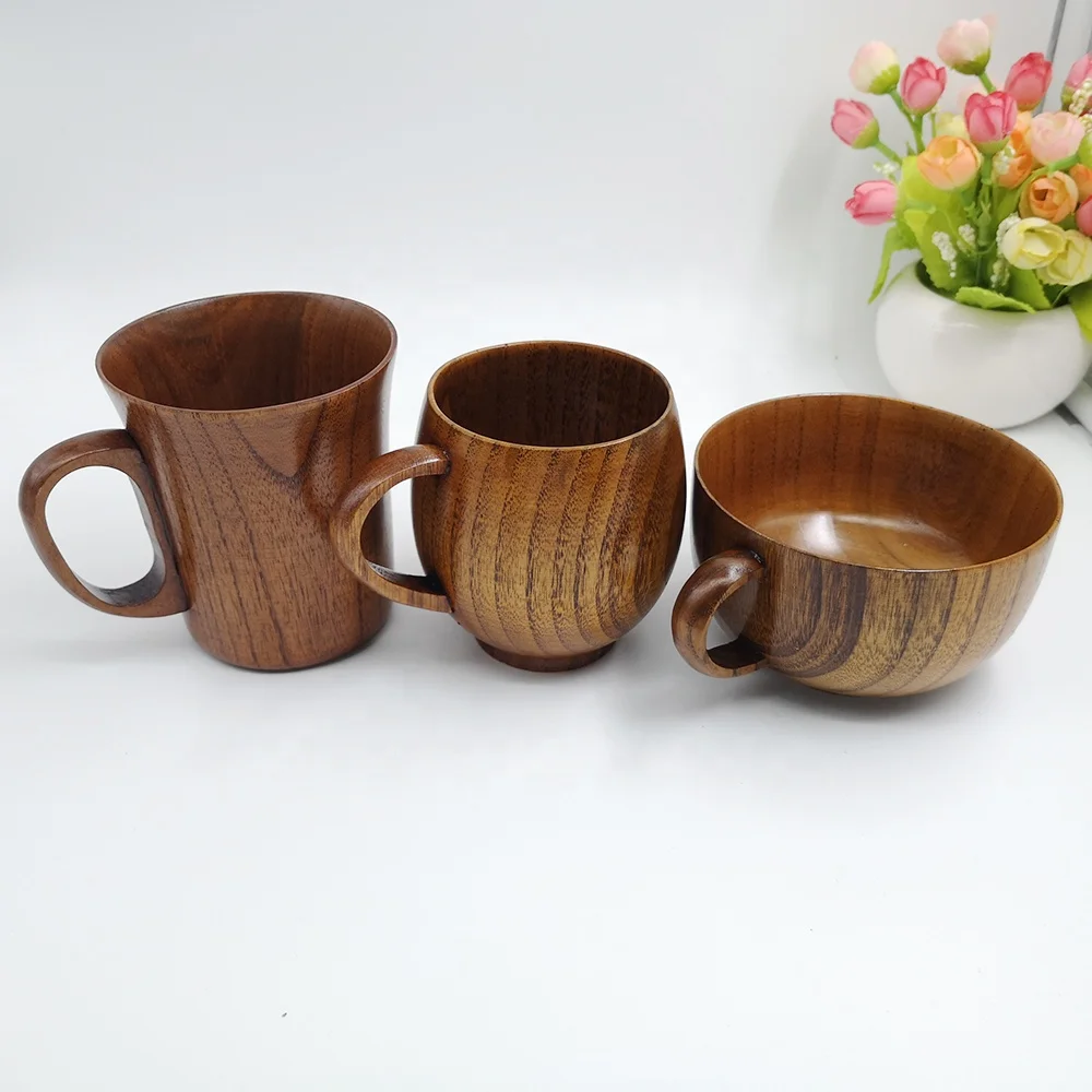 

jujube wooden coffee mug Small Desk Cup With Handle