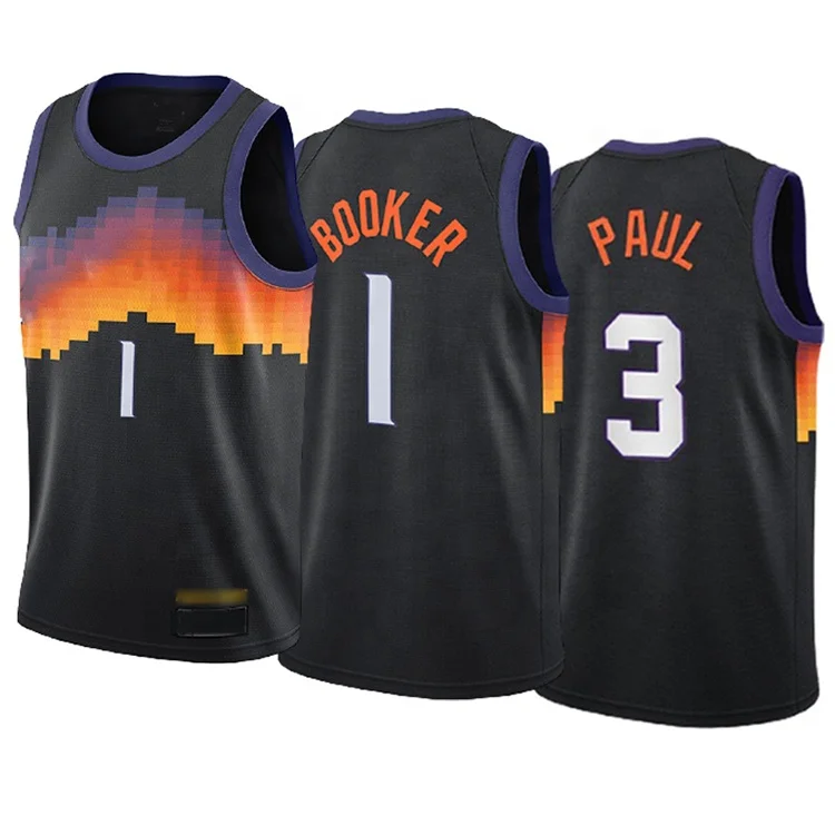

New Design 2021 City Edition Devin Booker 1 Chris Paul 3 Mens Top Quality Basketball Jersey Basket Ball Wear Shirt Dropship