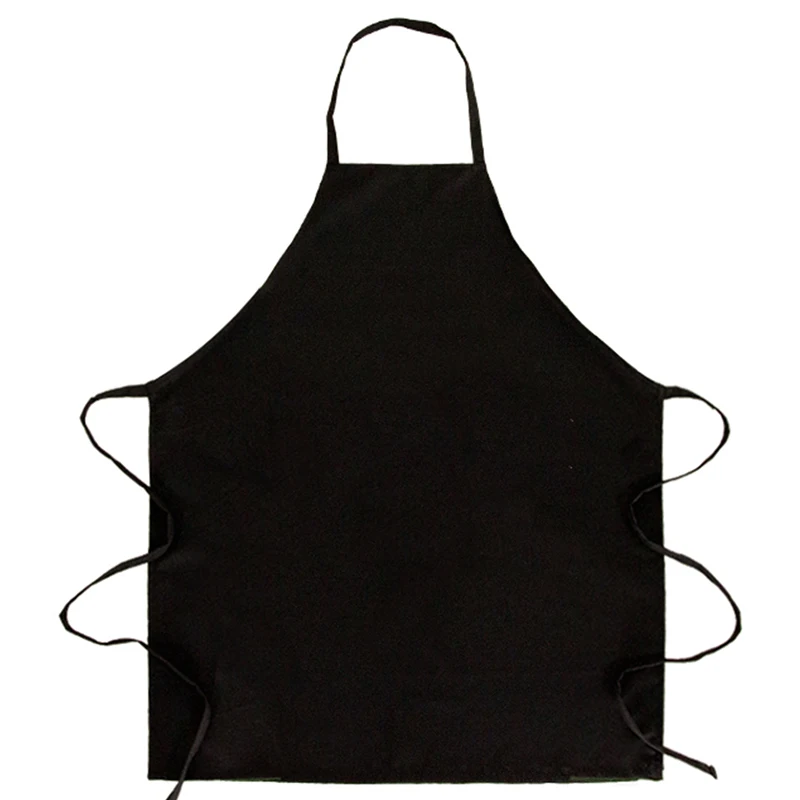 

cheap bulk wholesale aprons for restaurant black waterproof apron customized logo for adult man women, Black/white