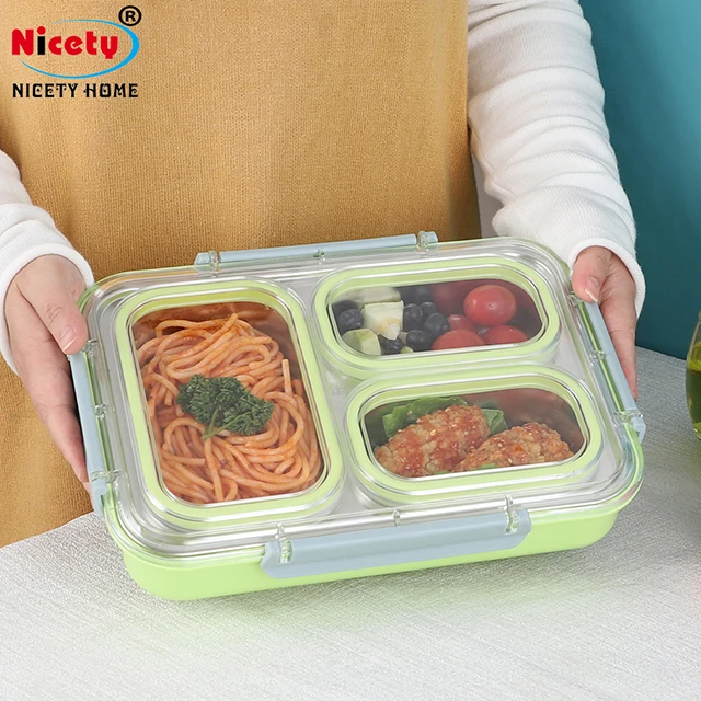 

18/8 Stainless steel bento box metal food storage container leak-proof