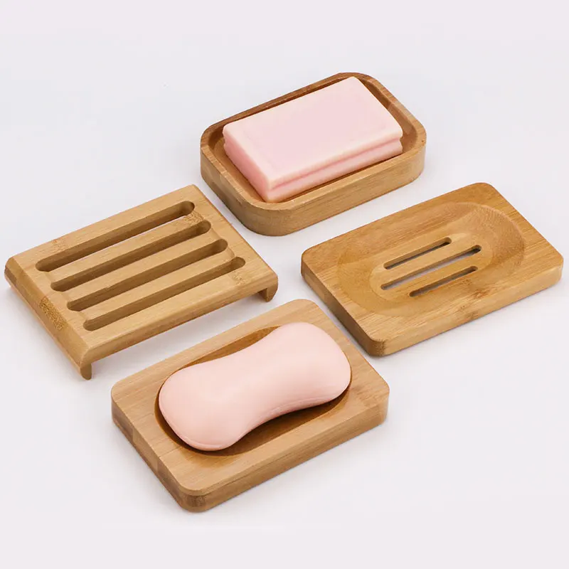 

Wholesale Natural Eco-friendly Bamboo Wood Soap Dish Tray Holder Bamboo Soap Dish Soap Tray With Private Label