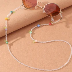 Wholesale Fashion Handmade Peach Fashion Sunglasses Chain Lanyard Accessories Beads Necklace For Women