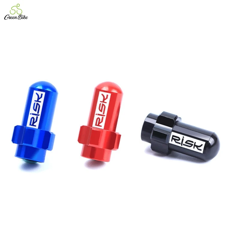 

Mountain road bike 7075 aluminum alloy French valve French nozzle tire dust bicycle equipment, Red/green/blue/black