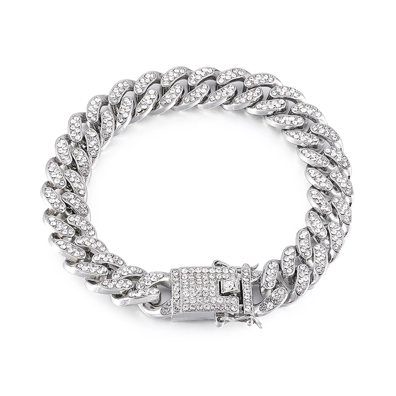 

12mm Cuban Chain Bracelet Jewelry Iced Out Hip Hop Jewelry BraceletFor Men, As the picture shown