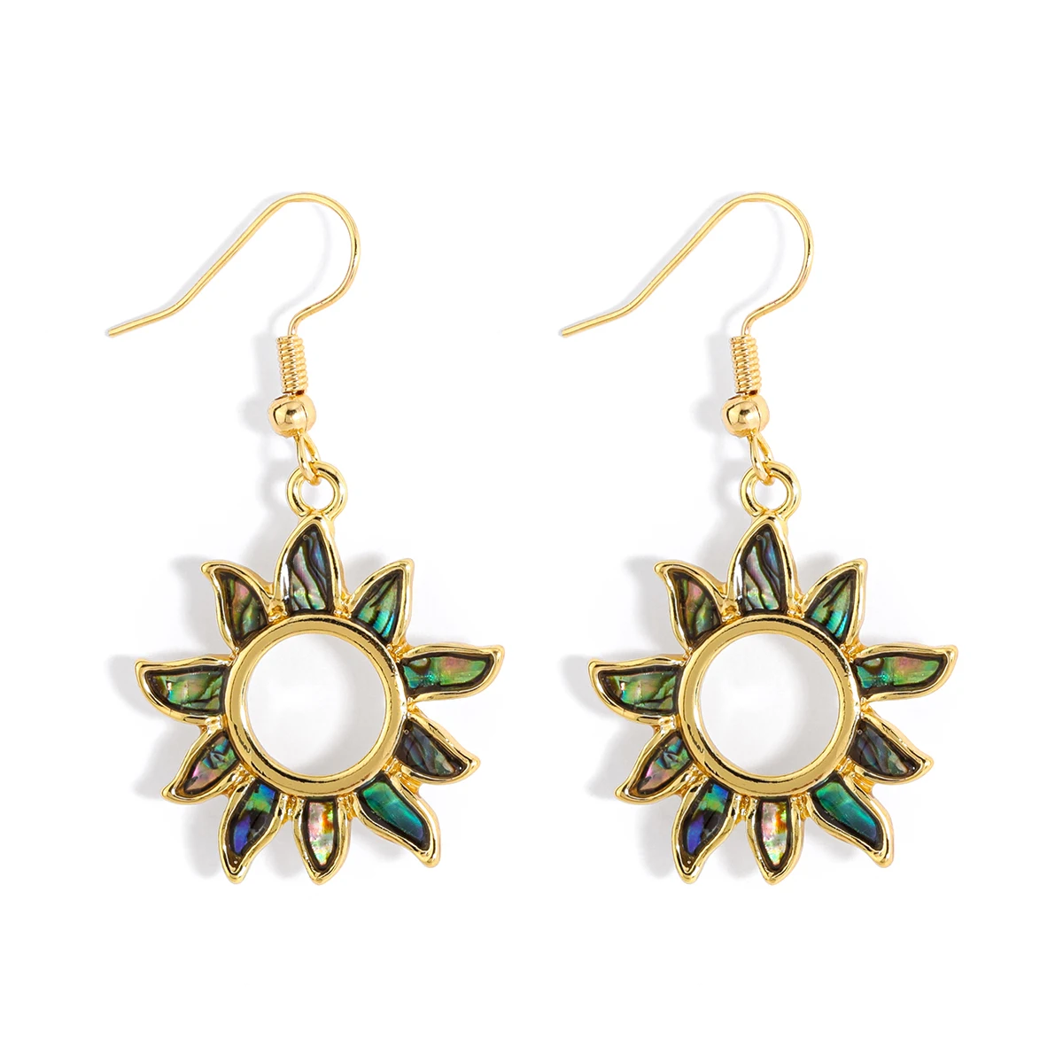 

Trending products 2023 new arrival hawaiian jewelry gold sun earrings