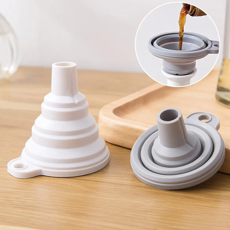

Kitchen Gadget Silicone Folding Funnel Retractable Household Liquid Dispensing Mini Small Funnel