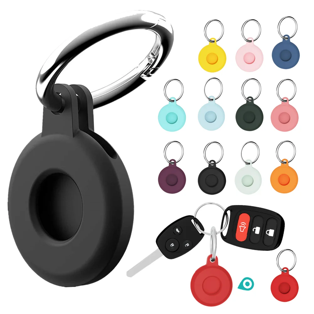 

Free Shipping 1 Sample OK For Apple Locator Tracker Anti-Lost Device Keychain Silicone Airtag Cover For Apple Airtag Case, Multi-color optional / custom accept