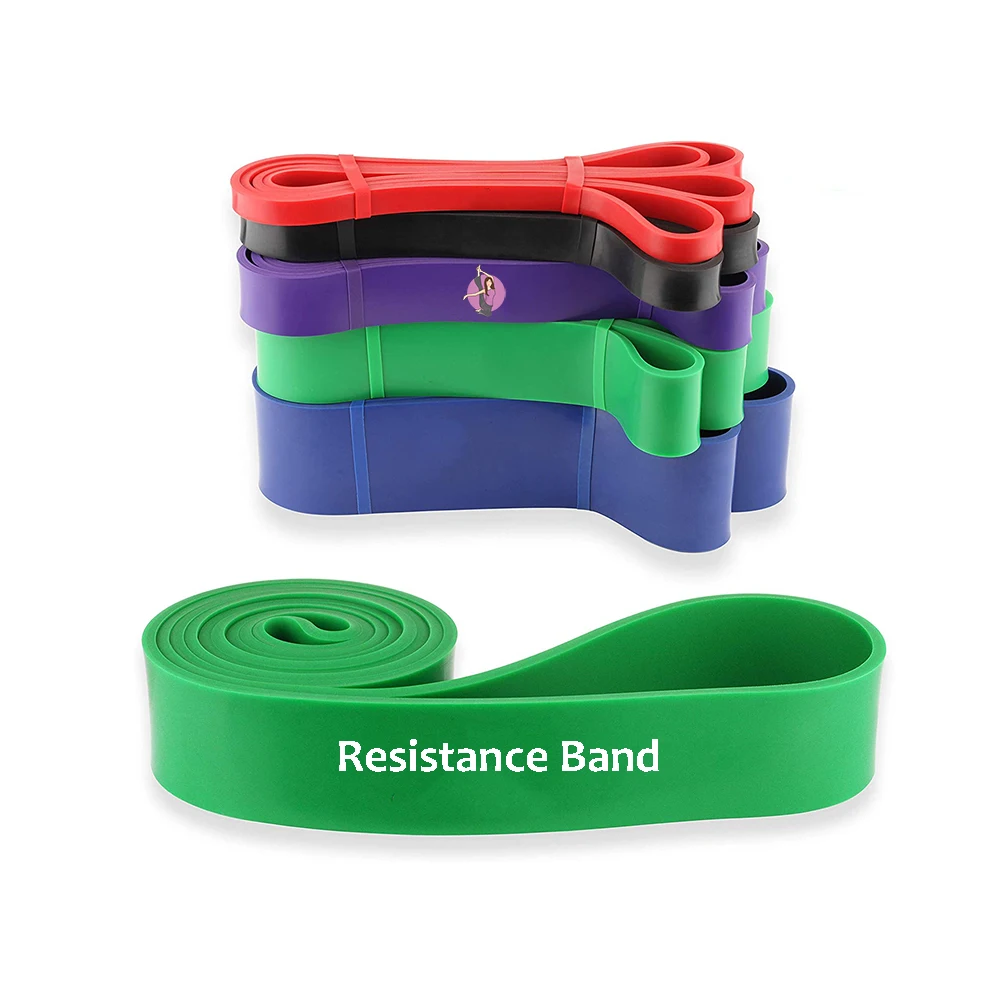 

Fitness high elastic private label exercise training with stretchy bands set, Black/blue/green/yellow/red or custom
