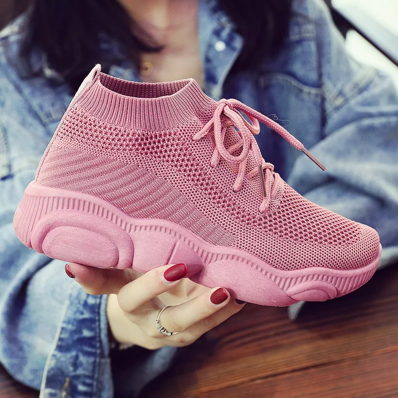 

2021 OEM ladies Spring Summer Women Casual Shoes Sneaker Fashion Breathable Hollow Lace-Up Women Sports Sneakers, Black;pink;orange