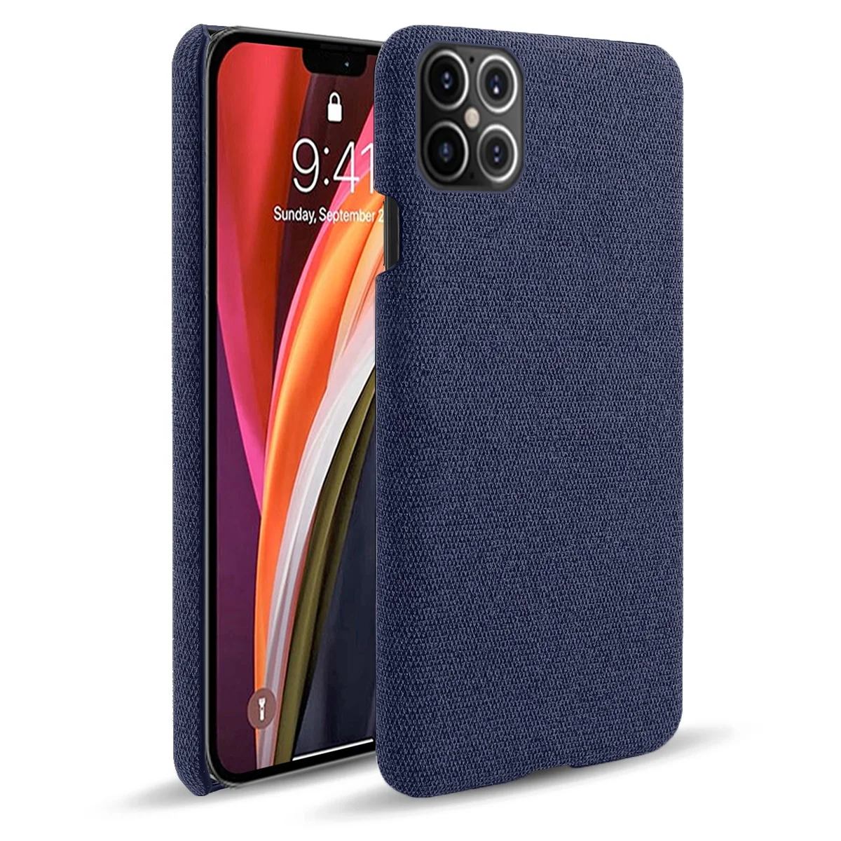 

New Fashion Shockproof Textile Cloth hybrid PC Hard Back Cover Fabric Canvas Cell Phone Case For Iphone 12 12pro max, Multi-color, can be customized