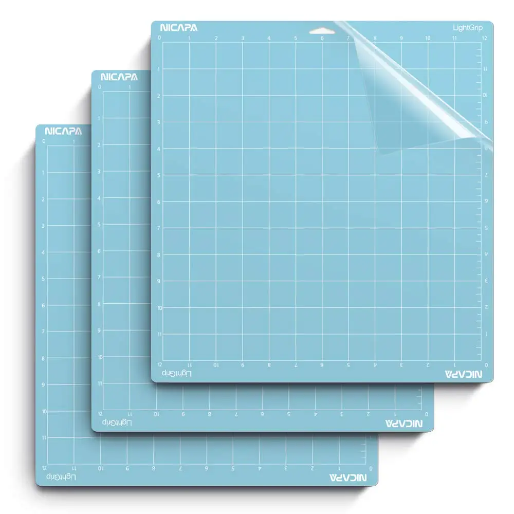 
Nicapa LightGrip Cutting Mat for Silhouette Cameo 4/3/2/1 (12x12 inch,3 Mats) Light Adhesive Sticky Quilting Cricket Cut Mats 