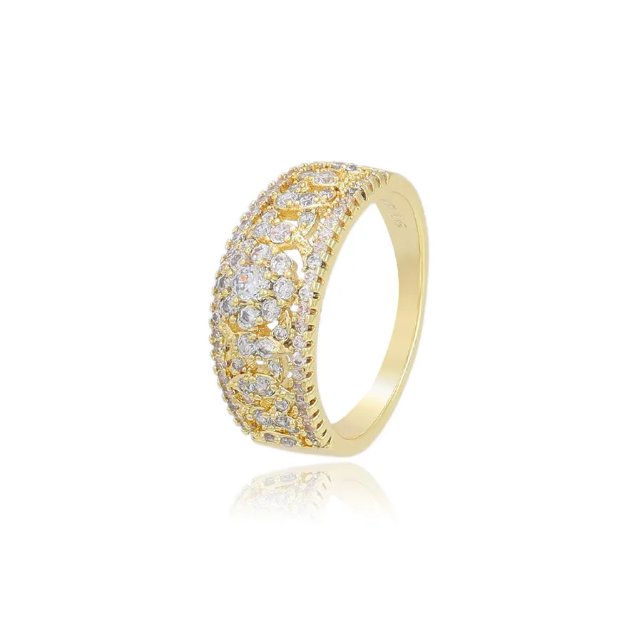 

X000008392 xuping jewelry Temperament luxury row diamond zircon fashion and elegant 14k gold plated ring