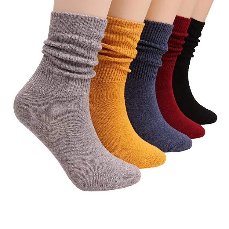 

Women Knit Cotton Crew Fashion Slouch Casual Socks