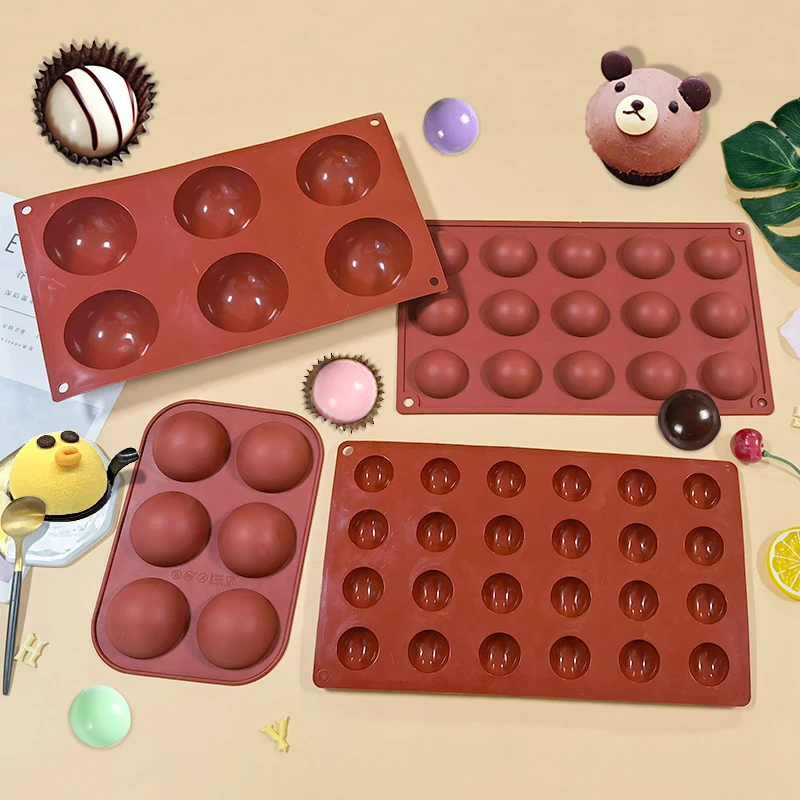 

DUMO 6 Cavity Half Sphere Silicone Baking Mold DIY Nonstick Mousse Cake Silicone Mold Making Cake Chocolate Pastry Baking Tool