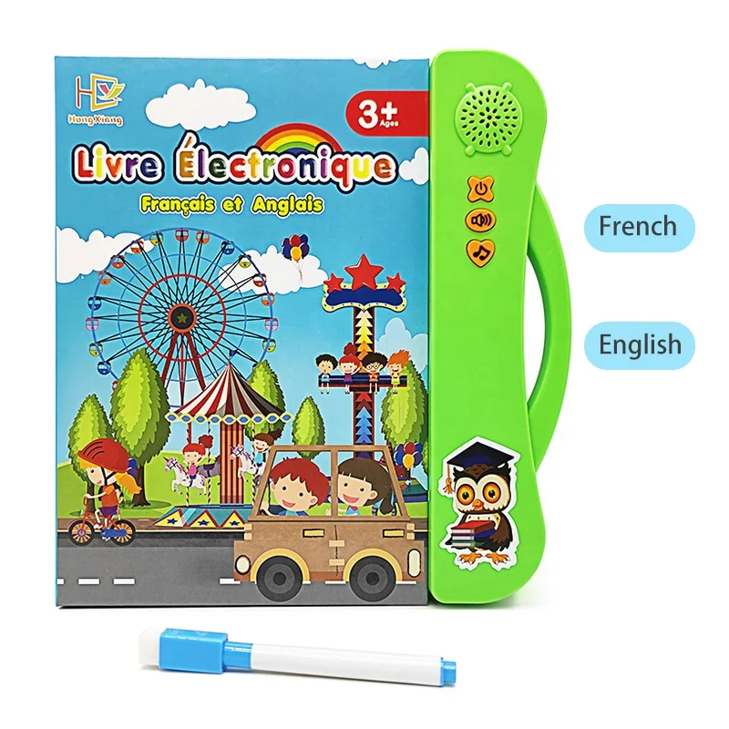 

French Language kids learn tablets Early educational learning books for kids touch make sound Bilingual kid toy learning tablet