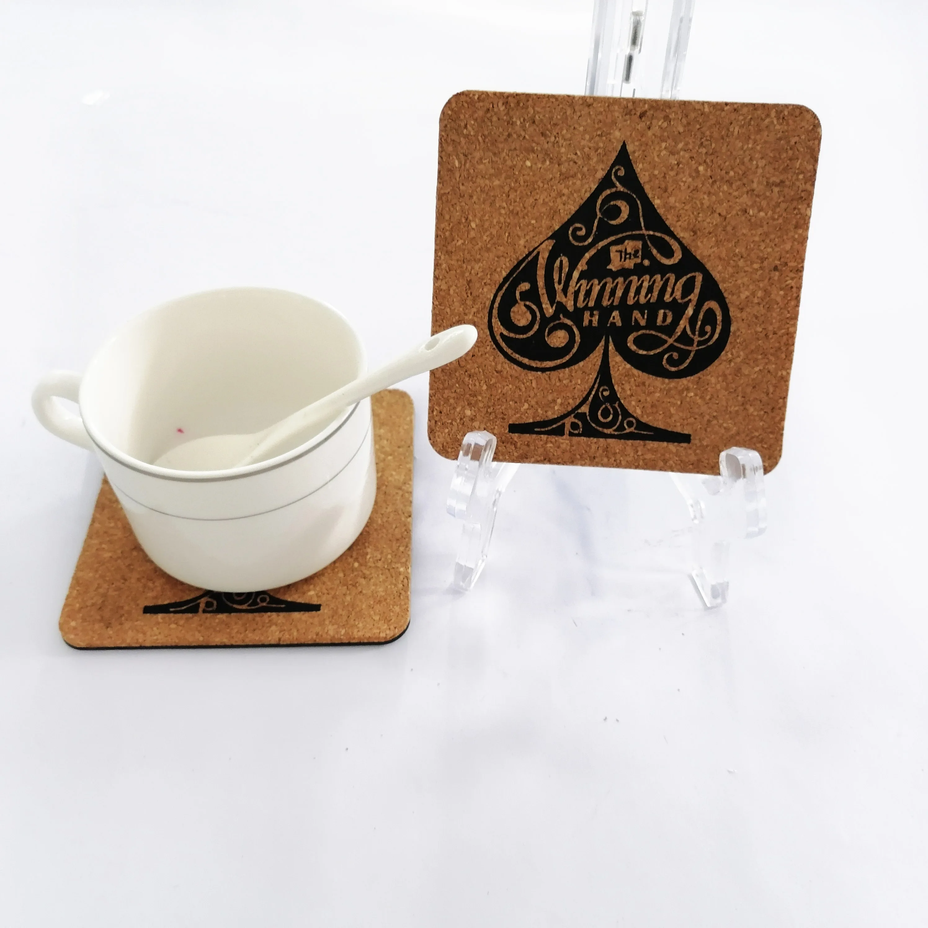 

New Designs Custom Skidproof Printable Square Absorbing Coffee Drink Cork Coasters With Soft EVA