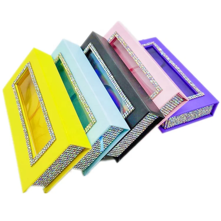 

Wholesale Full Strip Eye Lashes 3d Wholesale Bulk Long 25mm Lashes Eyelash Vendor Customized Bling Lashbox, Pink blue. yellow..purple,green,.or custom color