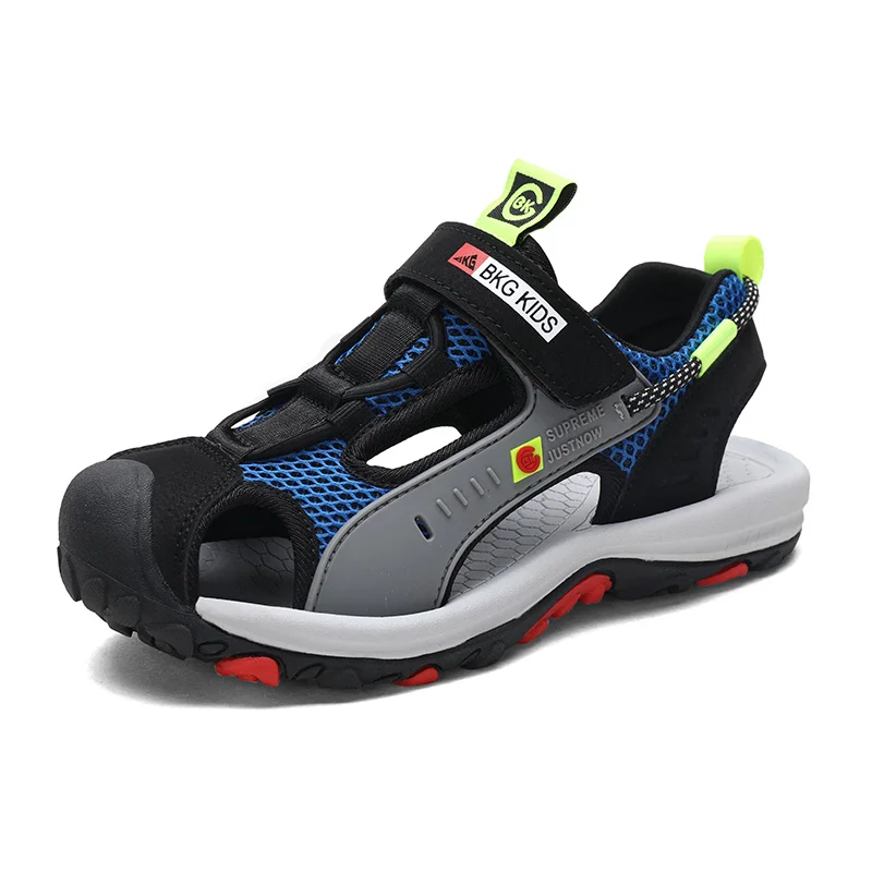 

Promotional top quality children's casual shoes sandal for boys childrens leather strap sandal, Navy