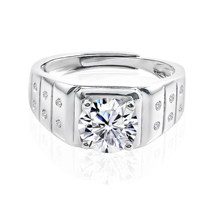 

hot sale prices 8mm 2ct moisanite ring 18k gold ring for man