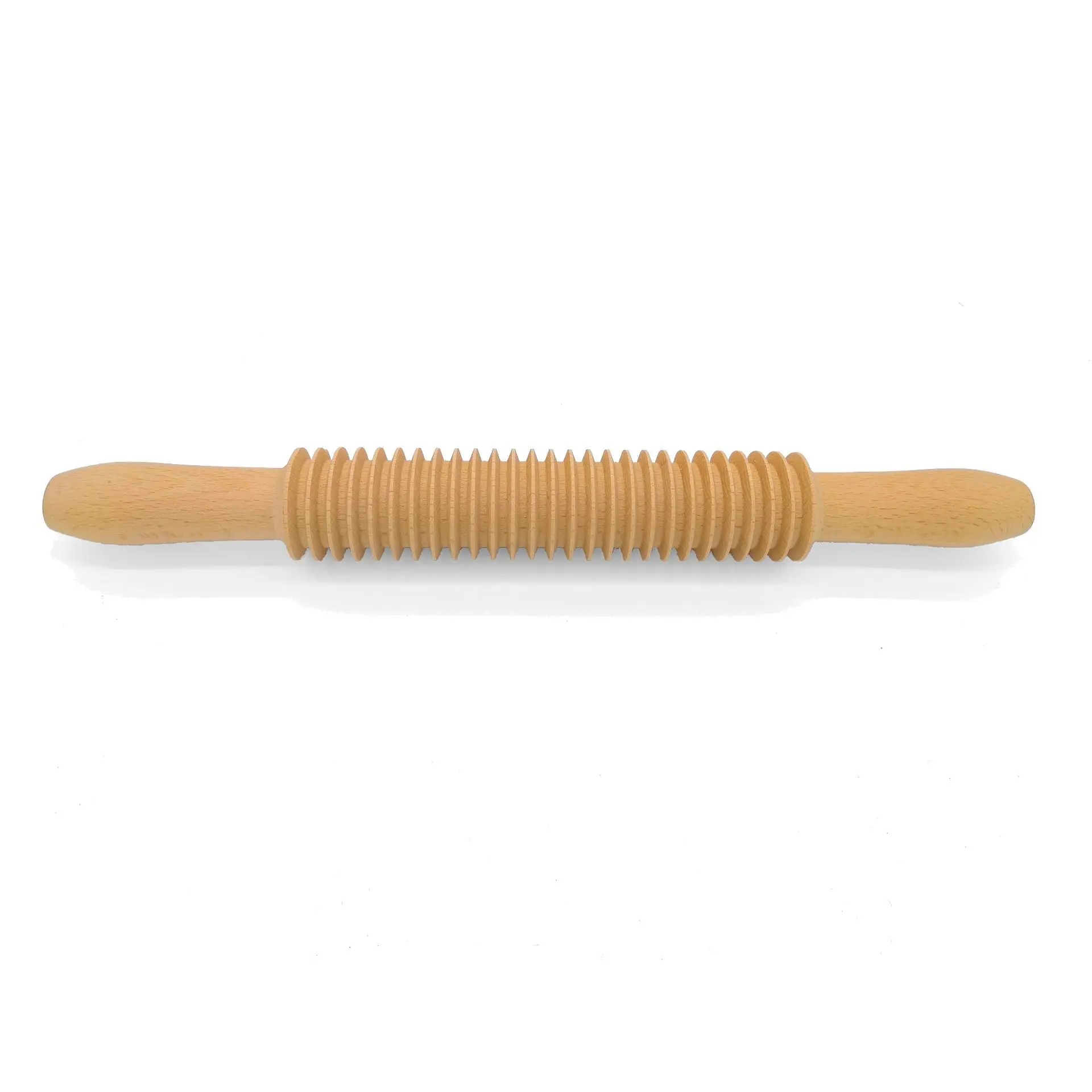 

Wooden screw thread long thin spaghetti beech wood rolling pin for baking dough pasta noodles