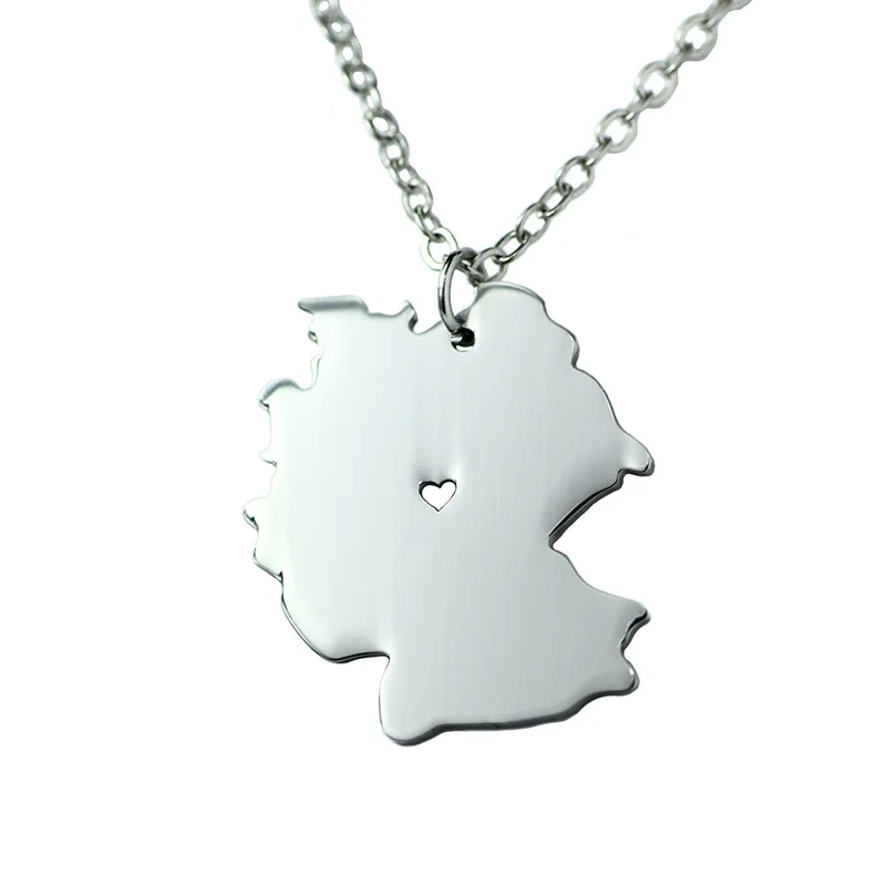 

L Love Germany Map Pendant Jewelry Titanium Stainless Steel Germany Map Necklace