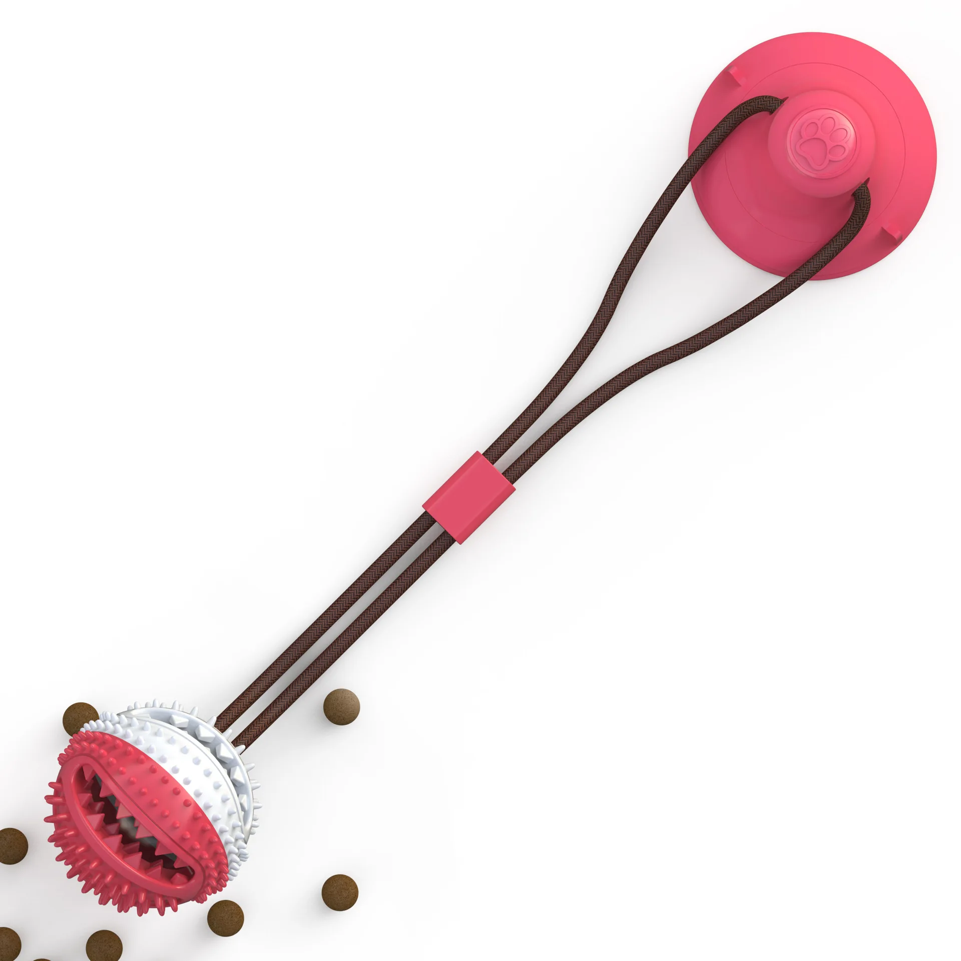 

Interactive Dog Bite Chew Ball Rubber Dog Toy With Suction Cup Unbreakable Treat Ball Dental Cute Pet Dog Toys