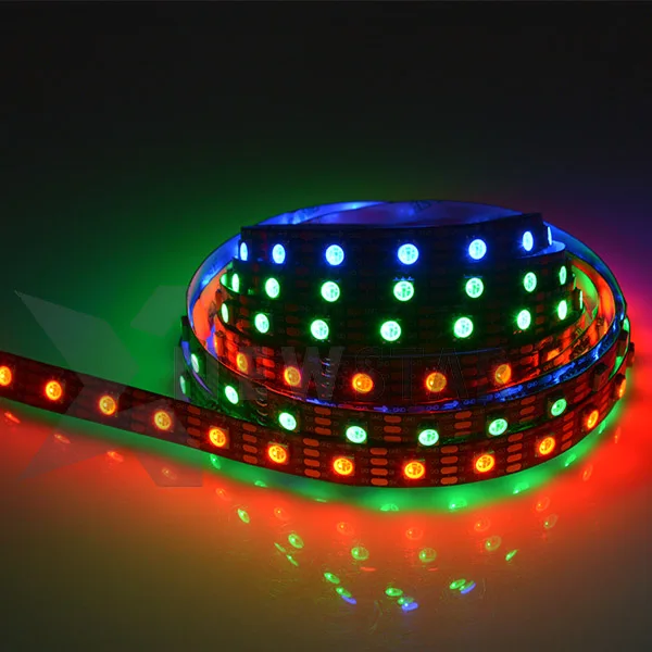 Tira de luces led RGB de alta PWM NS107S, Flexible, direccionable, doble transmisión de datos, DC5V, 30/60/144 Led/m