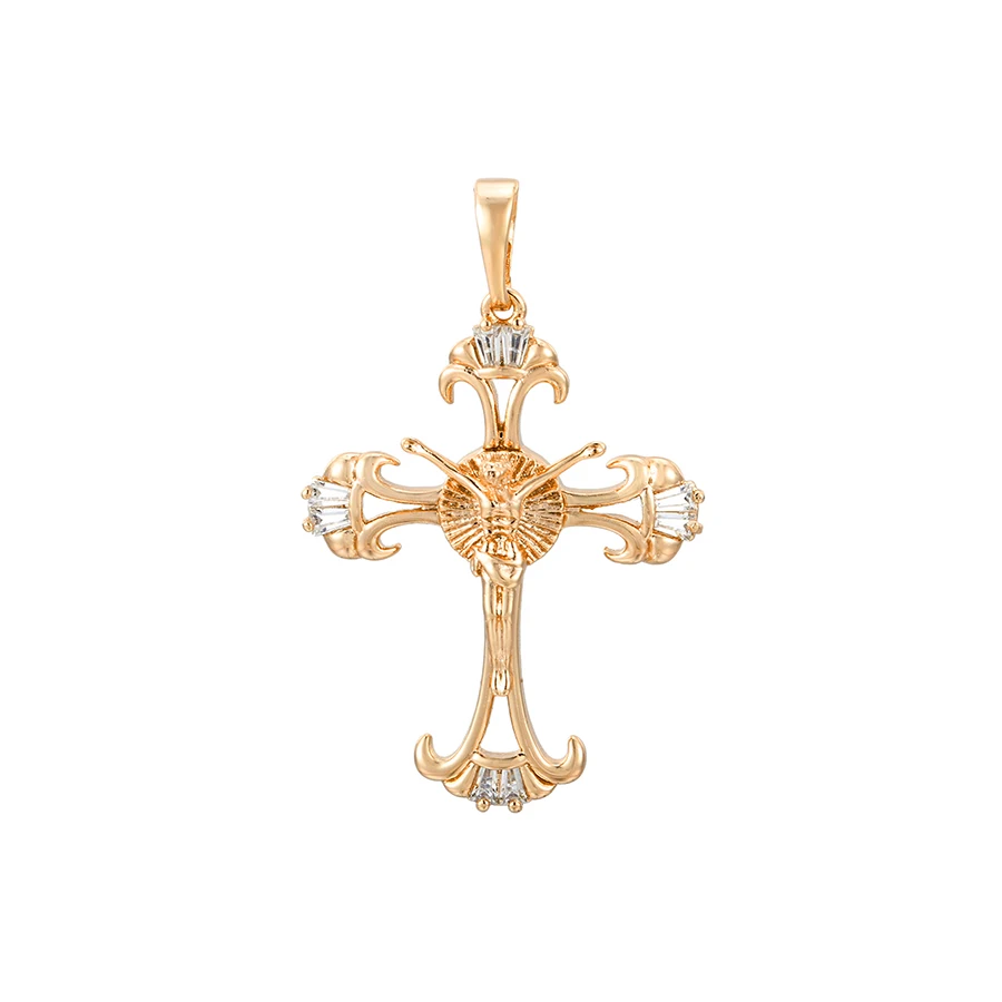 

33286 Xuping high quality well design fancy cross pendant gold filled jewelry