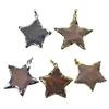Natural Druzy Agate Pendent, Pentagram Natural Stone Charm With Gold Plated For Jewelry Making