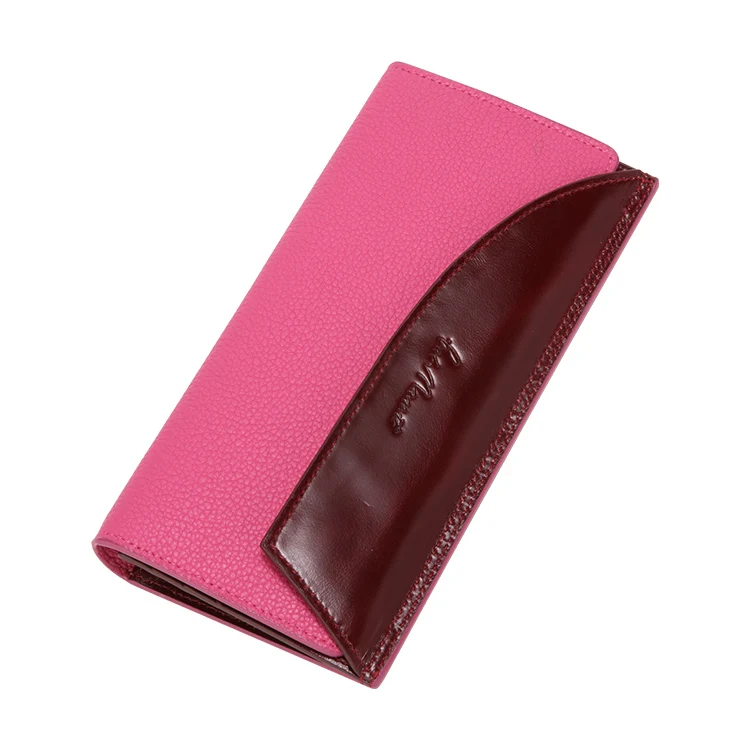 

Blu Flut custom lady purse cow leather women clutch long wallet, card holder purse for women, Black.gray,blue,rosy