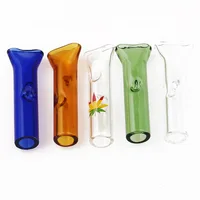 

New hot-selling colored glass portable glass filter cigarette holders Each with separate plastic can packaging