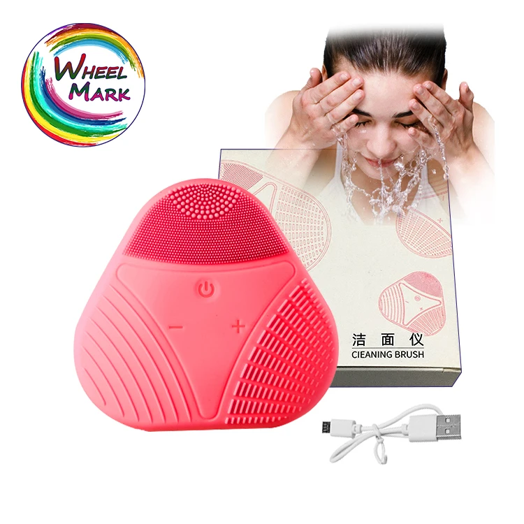 

Wheelmark Rechargeable Ipx7 Waterproof Sonic Micro High-Frequency Vibration silicone facial brush