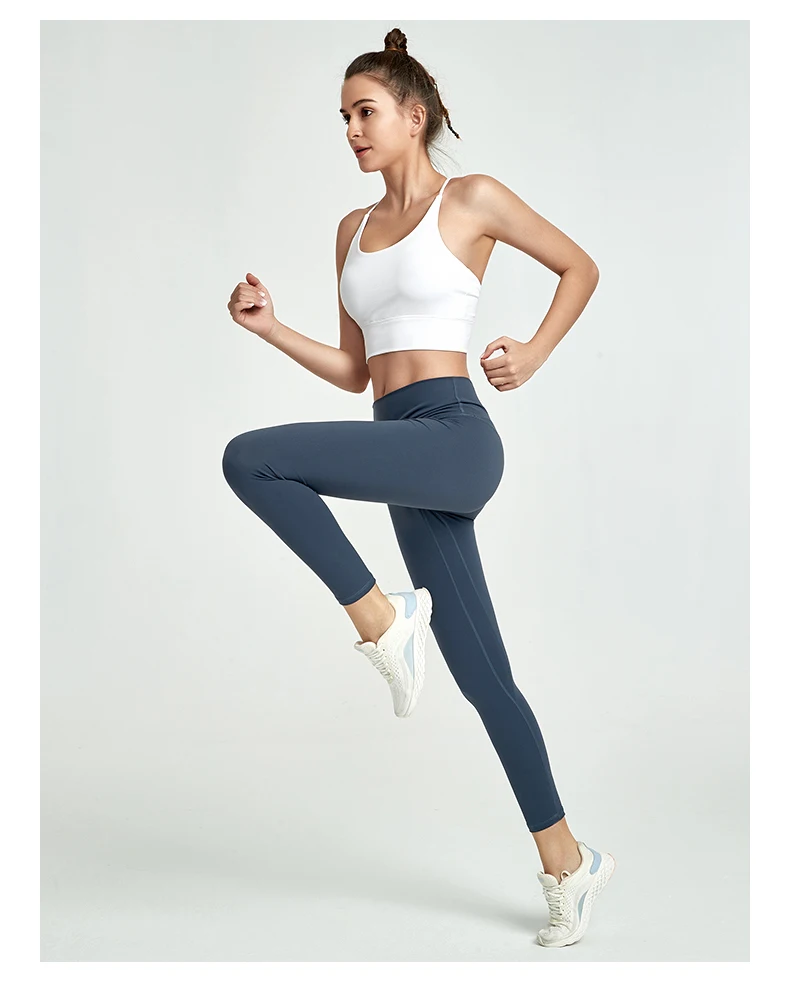 

Wholesale Ladies Sportswear Girls Gym Training Yoga Bra Tops Womens Strappy Cross Back Sexy Fitness Sports Bra, Light blue/light gray/teal