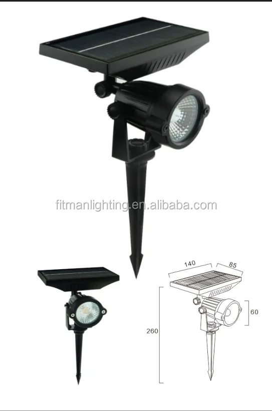 Solar LED Lawn Lamp Flood Light Spike Lighting Control for Outdoor Garden Path
