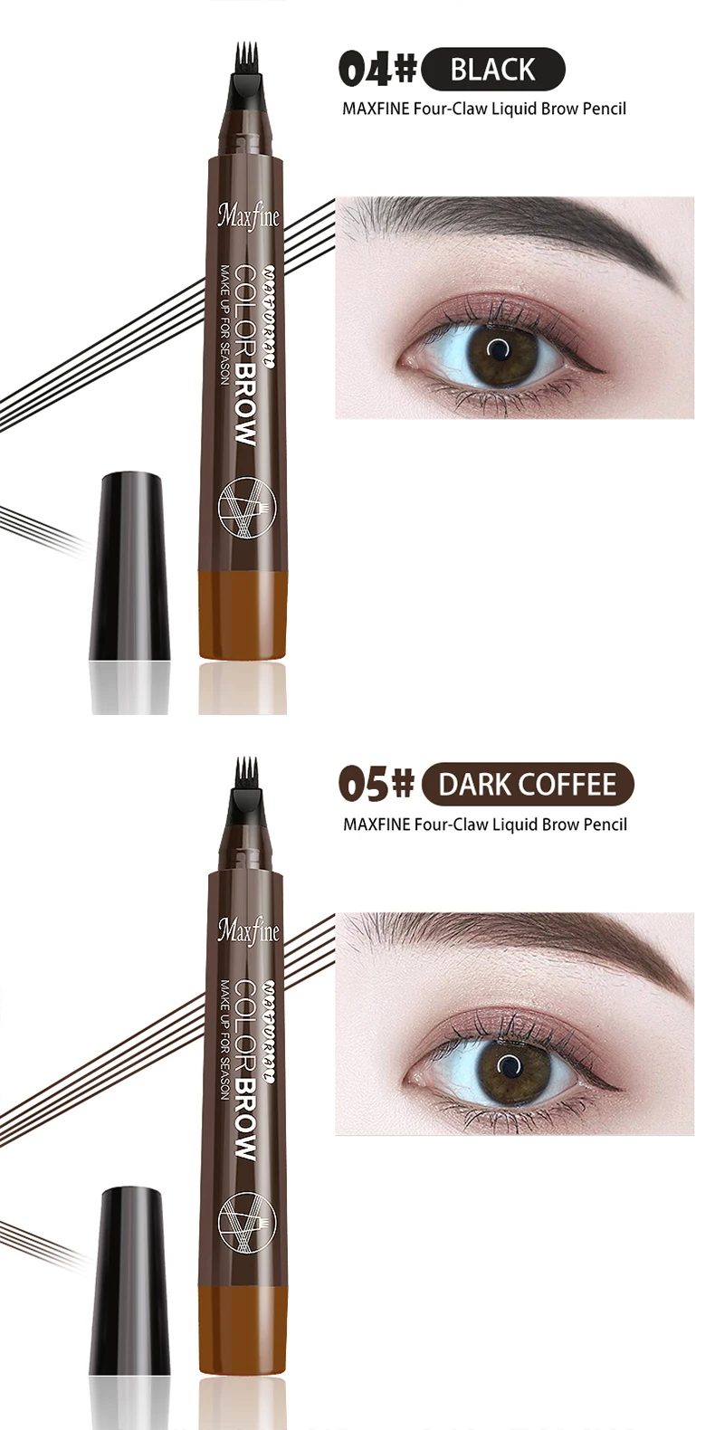 Four Fork Microblading Eyebrow Pencil Eyebrow Enhancers Waterproof 4 Tip Liquid Tint Tattoo Ink 