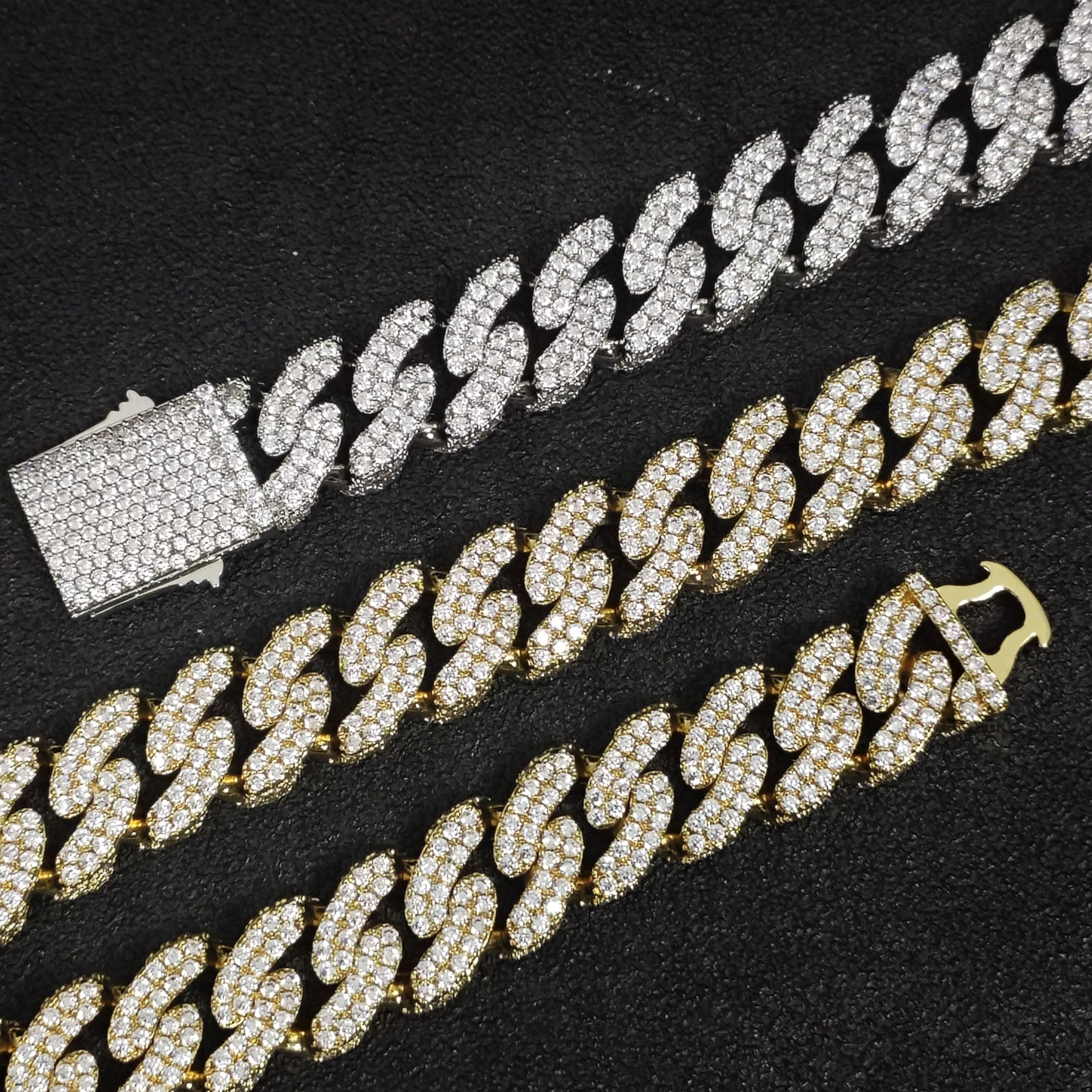 

Hot Sale Iced Out Hip Hop Miami Gold Plating Mens Cuban Link Chains Choker Necklace