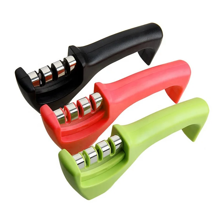 

Factory customized Professional Sharpening Tool 3 Stage Kitchen Knife Sharpener with Non slip Base