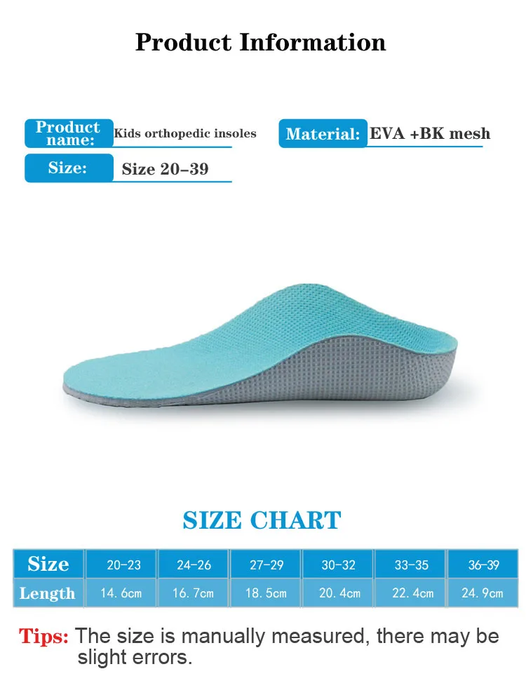 Custom Professional Medical Flat Foot Various Clubfoot Children Orthopedic Arch Support Insoles For Kid Toddlers Children Baby