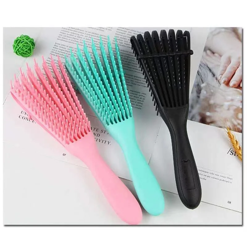 

Private label luxury detangling curly wet hair brush custom logo pink hair brush comb wholesale vendor, Green;pink;black