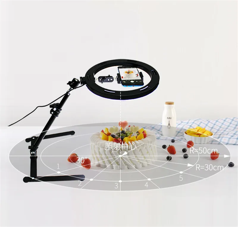 Table Top Dimmable 10 Inch LED Ring Light Tripod For Live Broadcast